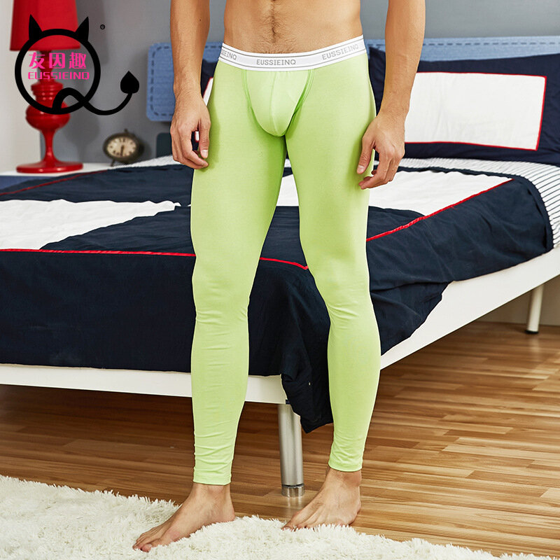 Sexy Long Johns masculino, espessado sob a calça, pijama de fundo, baixo crescimento, bolsa legging apertada, quente, inverno, tamanho M, L, XL, XXL
