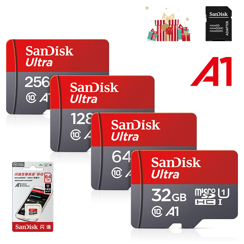 Карта памяти Sandisk Ultra Micro tf SD, 128 ГБ, 32 ГБ, 64 ГБ, 256 ГБ, карта Micro tf SD, карта памяти SD/TF, карта памяти 32, 64, 128 ГБ miniSD для телефона