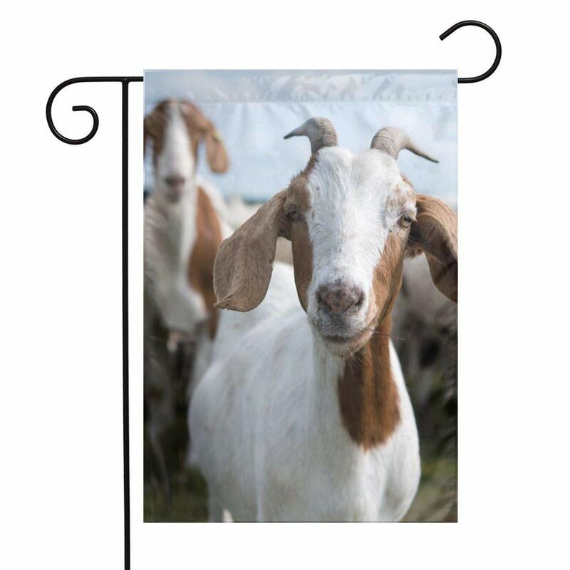 Urocza koza zwierzęca flaga do ogrodu dwustronna szczęśliwa rodzina flaga stoczni festiwal poliester dekoracyjny flaga zewnętrzna Patio domu wiejskiego