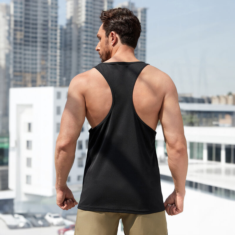 Men's Sports Bodybuilding Tight Muscle Bottom Shirt Summer Jogging Workout Sleeveless Shirt Men's Tank Top Fitness Clothing