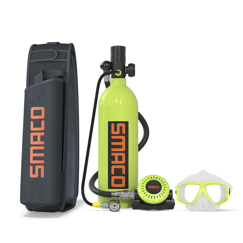 SMACO S400Pro Mini Scuba Diving Equipment Oxygen Cylinder Respirator Air Tank with Refillable Design Tank Set Contains Bag