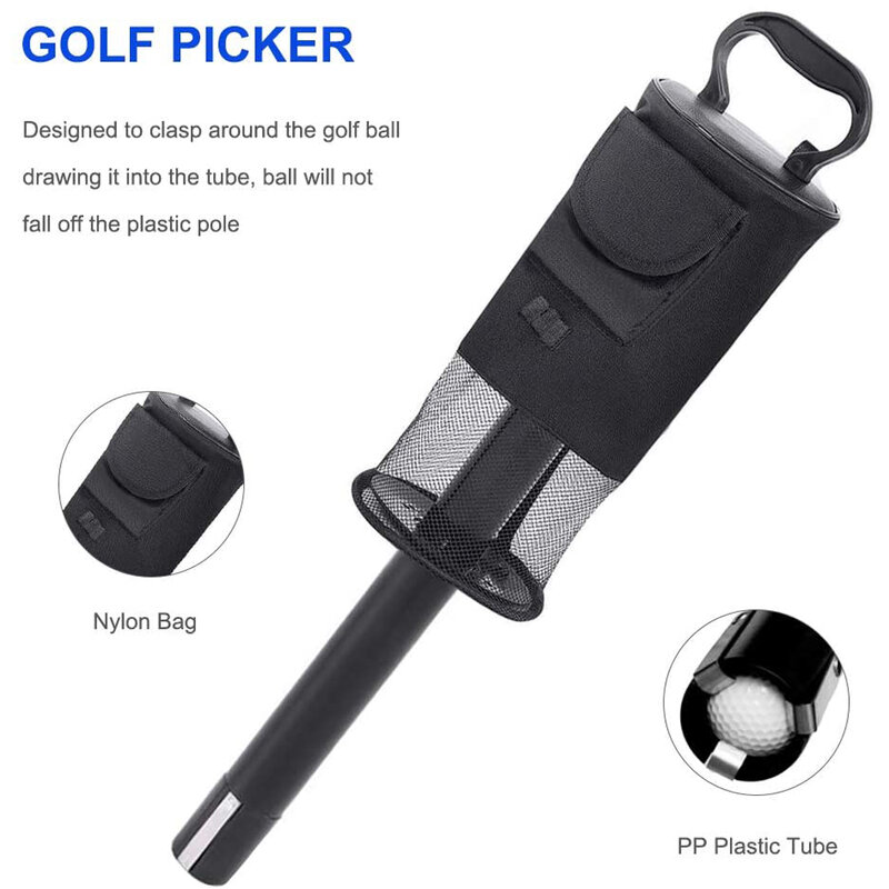 Bola de golfe pegar saco retriever segure até 70 bolas removível portátil fácil pegar bolas resistente e durável acessórios de golfe