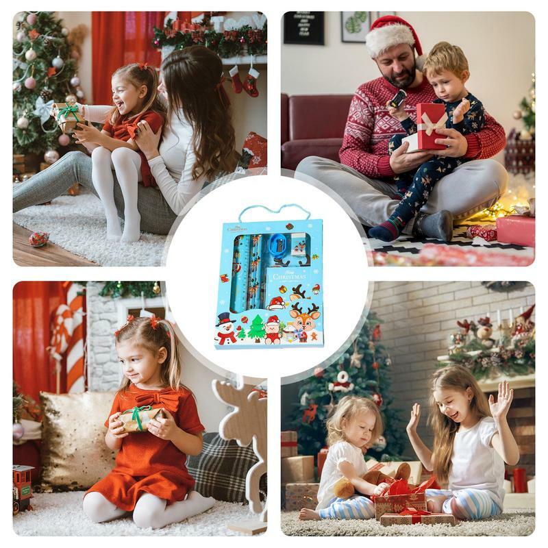 Детские подарки, набор канцелярских принадлежностей из 6 предметов на Рождество, несколько цветов, канцелярские принадлежности для призов детского сада
