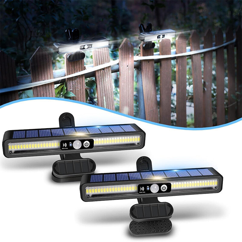 Clip impermeável em luzes solares de movimento, Outdoor Fence Lights, Fora com 36 LEDs, Luz de segurança portátil Solar Powered