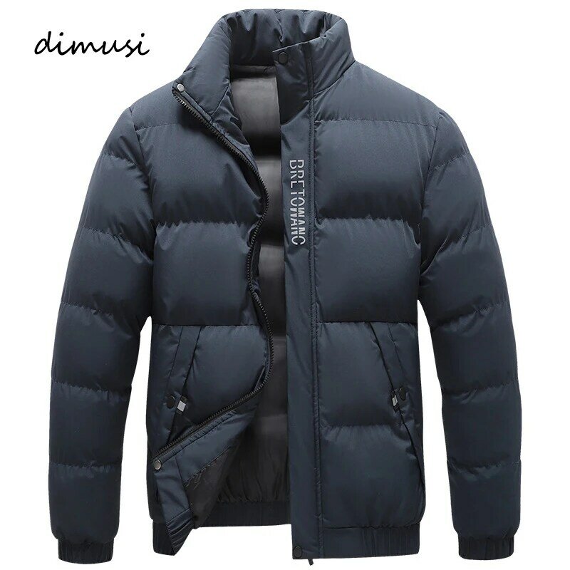 DIMUSI-클래식 캐주얼 방풍 패딩 겨울 자켓 남성용, 패션 보온 파카 코트, 따뜻한 패딩
