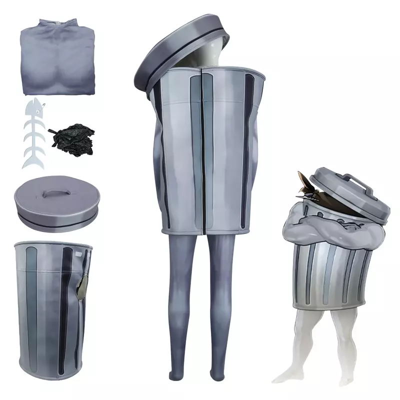 Disfraz de juego Honkai: Star Rail Lordly Trashcan para mujer y hombre, traje de adulto, máscara de cubo de basura, uniforme de escenario