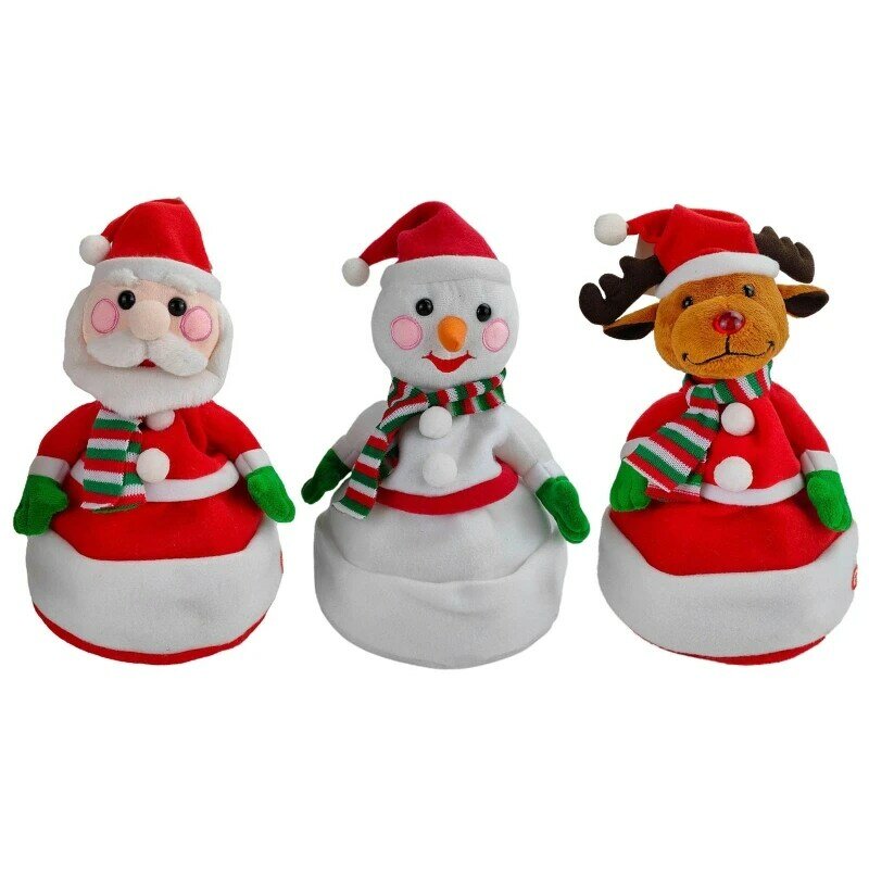 Topi dengan Lampu LED Topi Pesta Rusa Kutub Manusia Salju Santa untuk Hadiah Alat Peraga Dandanan Pesta