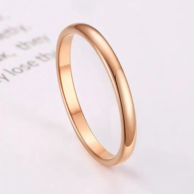 2mm Personalized Ring Custom Name Engraved Coordinate Circular Arc Titanium Stainless Steel Ring Couple Ring Anniversary Gift