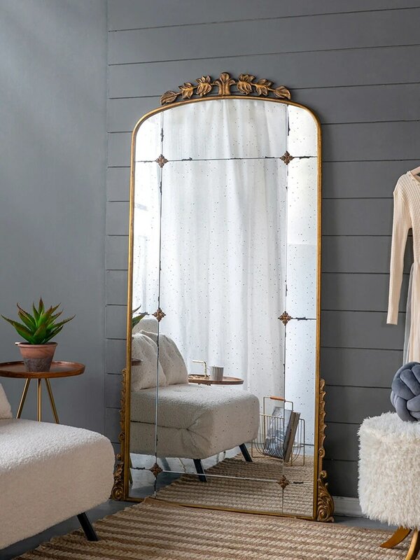 مرآة جسم كامل للمنزل ، خلع الملابس الأرضية ، مرآة تركيب ، فاخر ، JZ006