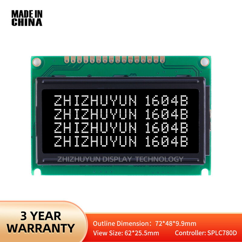1604B-2 4-Line Character Screen BTN Black Film LCM Display Module Dot Matrix Multilingual LCD Module Stable Supply Of Goods