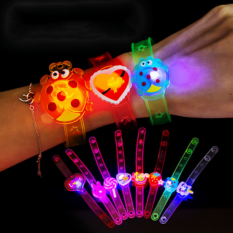 6PC Kids Birthday Party Supplies LED Cartoon Light Up Watch Toys Boys Girls Wedding Guest Souvenirs Christmas Party Gifts Pinata