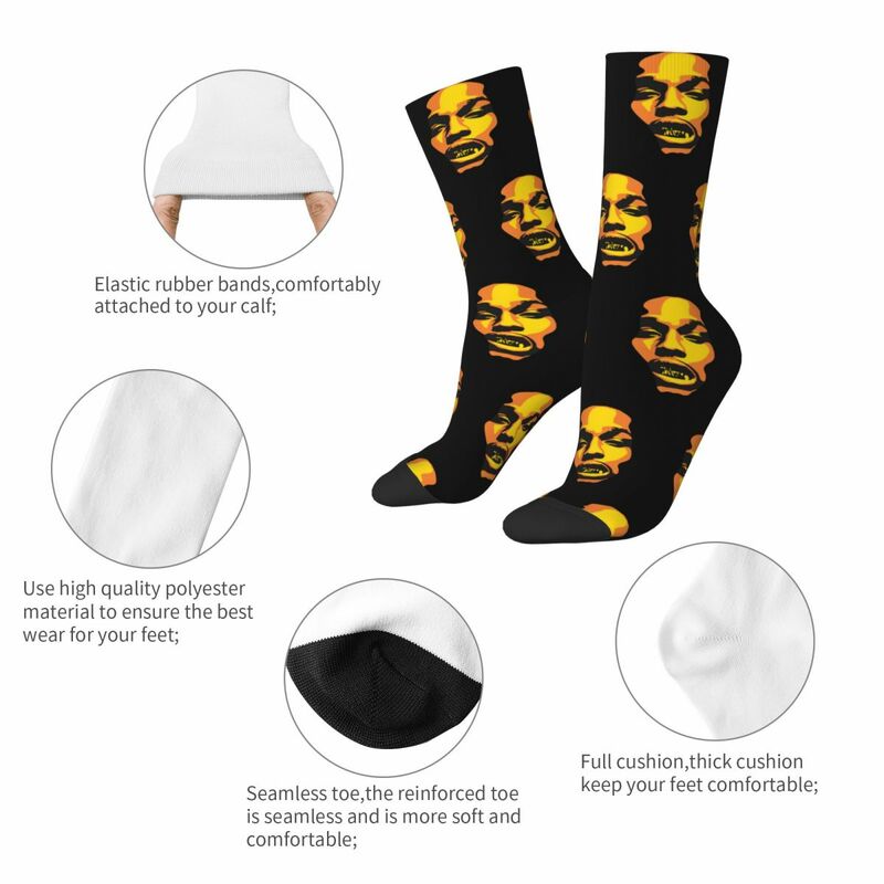 Casual Asap Rocky Rapper Football Socks Polyester Middle Tube Socks for Women Men Sweat Absorbing