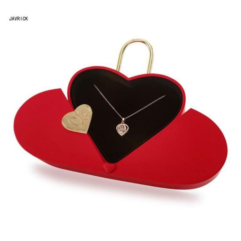 Caixa armazenamento para apresentação coração, amor, para brincos/colares/anéis/pulseiras/broches, presente dia