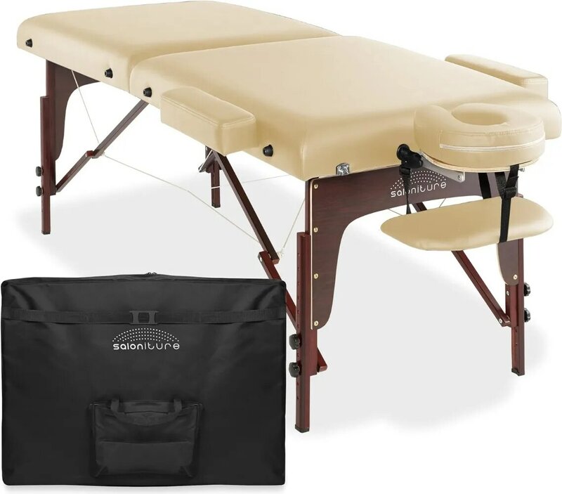 Saloniture-Professional mesa de massagem portátil, leve, Bi-Fold, Memory Foam, inclui painéis Reiki, encosto de cabeça incluído