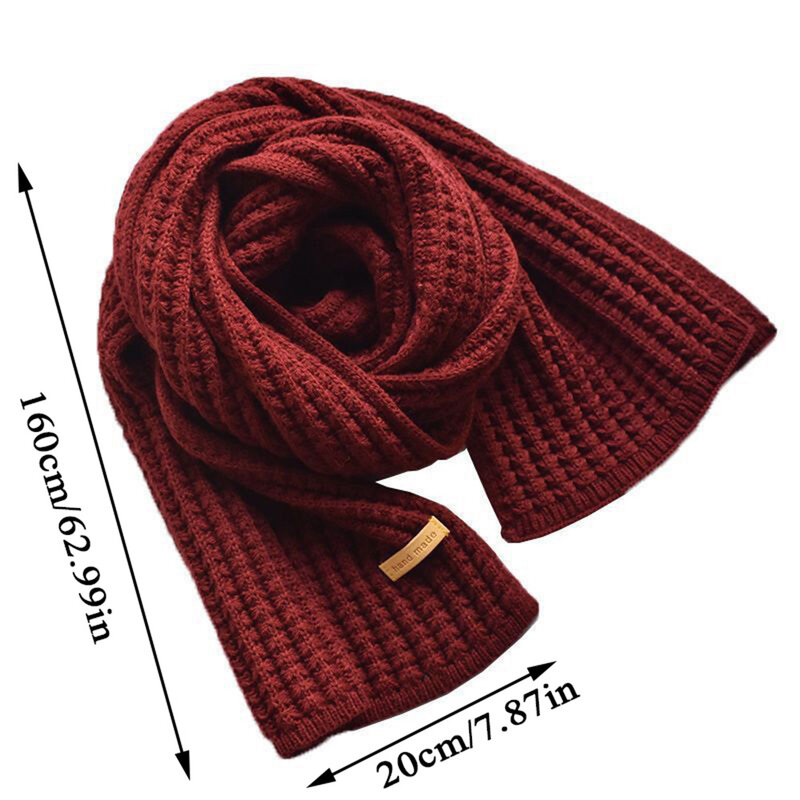 Winter Women Warm Scarf Knit Thick Scarves Unisex Casual Solid Hand Made Scarves Korean Autumn Winter Simple All-Match Scarf