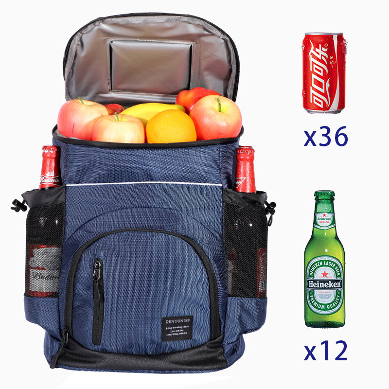 DENUONISS-bolsa térmica aislante de 33L, suave y grande de 36 latas, para viaje, playa, cerveza, almacenamiento de alimentos a prueba de fugas