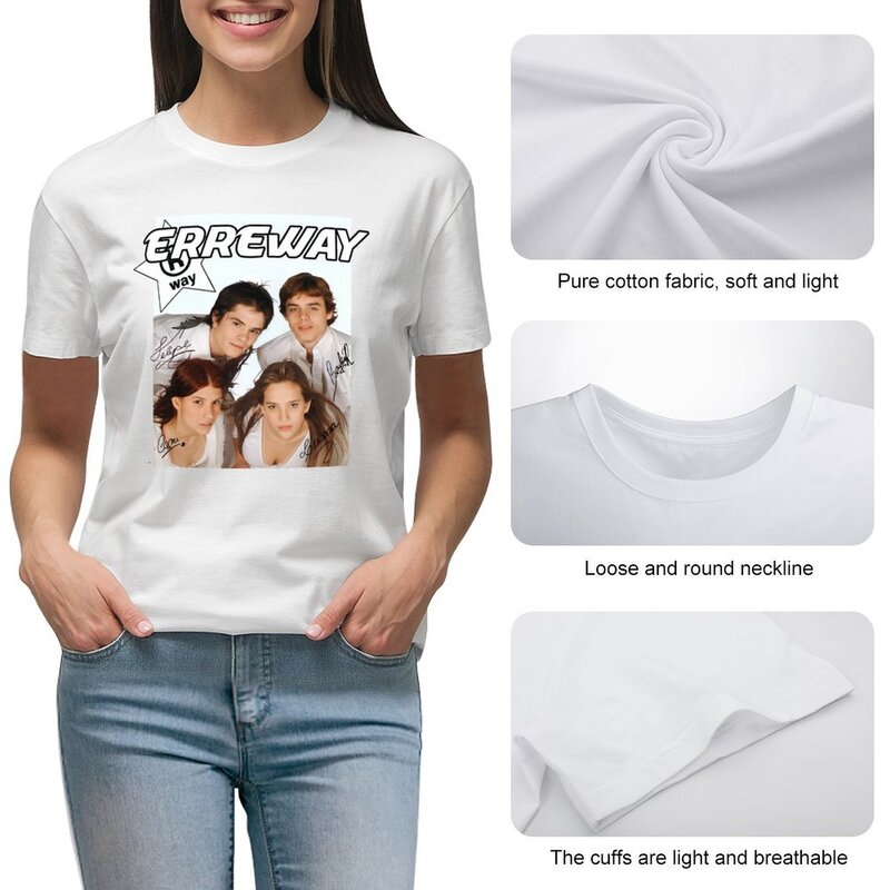 Erreway เสื้อยืดโปสเตอร์ผู้หญิง, เสื้อเบลาส์2024ฤดูร้อนตลกๆสำหรับผู้หญิง