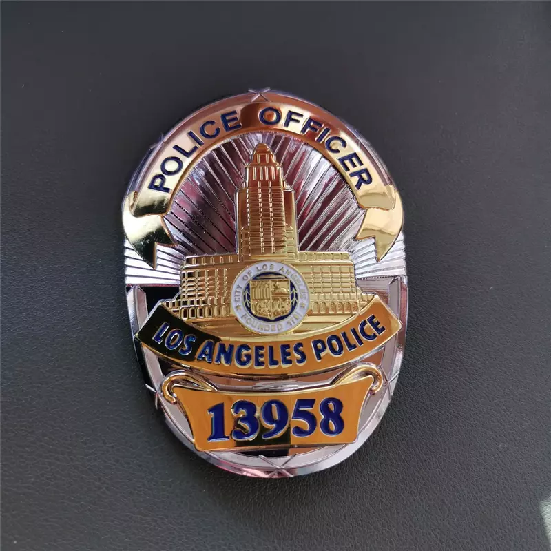 Amerykańska odznaka detektywistyczna z odznaką Los Angeles nr 13958 i akcesoria rekwizyty filmowe i telewizyjne 1:1