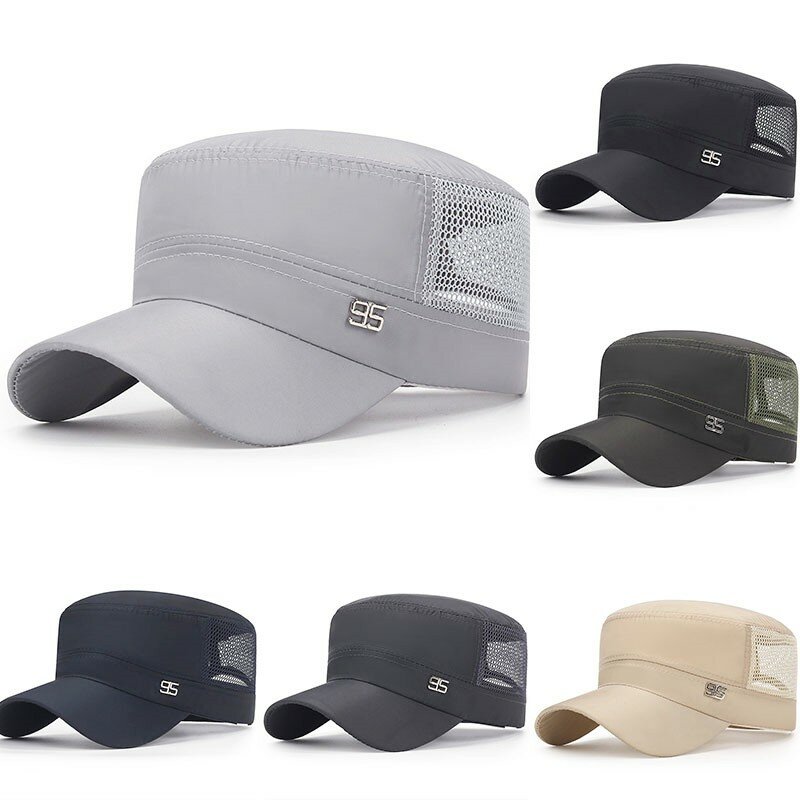 Men Vintage Army Hat Summer Adjustable Classic Style Plain Flat Baseball Cap Snapback Baseball Caps Outdoor Sunscreen Sun Hats