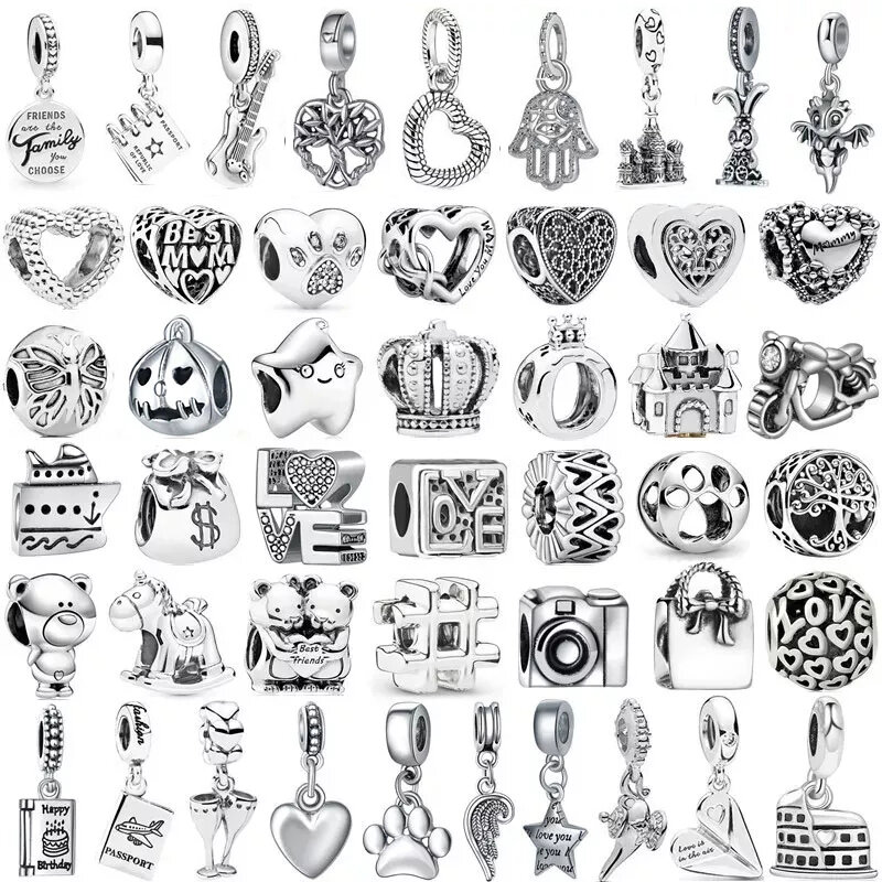 Nuovo argento placcato cuore angelo signora ciondolo fai da te perline accessori gioielli regalo per braccialetto di fascino