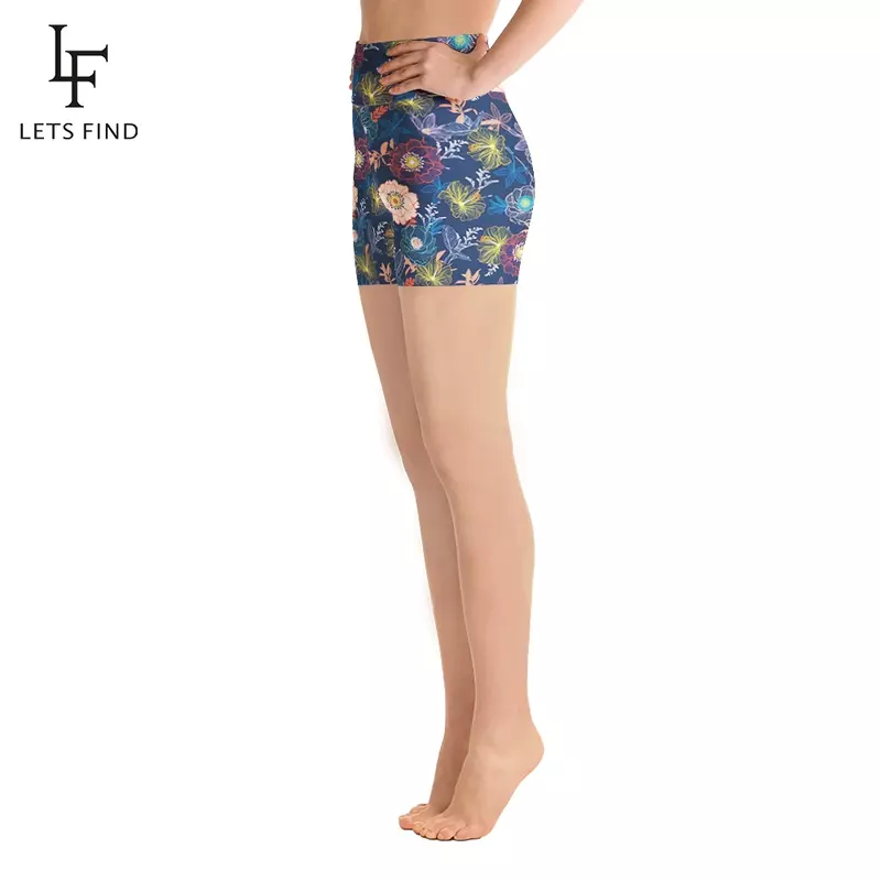 LETSFIND kobiety Push Up elastyczny, wysoki talia kwiaty legginsy z nadrukami kobiety lato 2020 gorąca sprzedaż