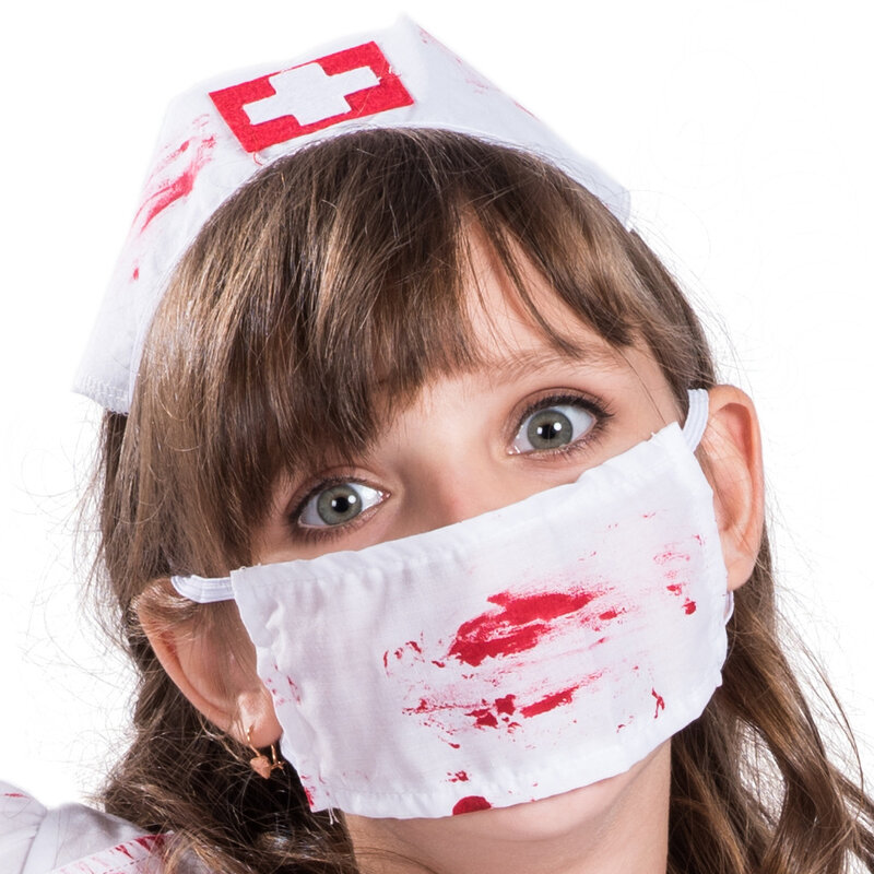 Horror Zumbi Traje Enfermeira Uniforme Sangue Cosplay Assustador Fantasma Dia Das Bruxas Máscara Festa Em Casa Traje