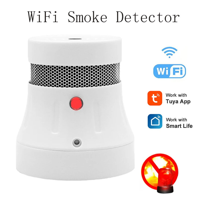 CPVAN Tuya WiFi Detector De Fumaça Vida Inteligente Home Security Protection Equipment Smarthome Bombeiro Alarme De Incêndio Sensor 85db Som