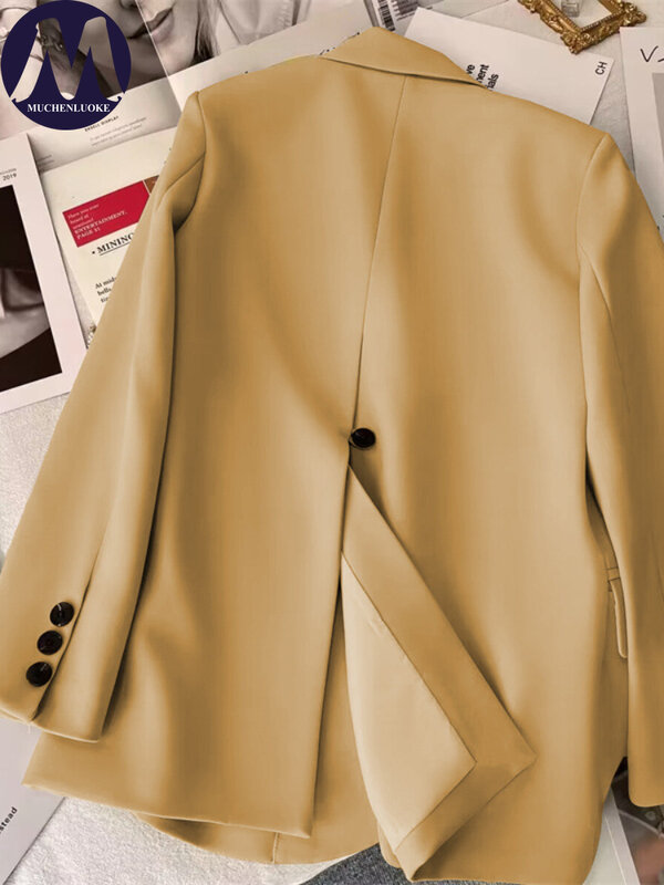 Women's Blazers 2024 Spring Autumn New Korean Fashion Long Sleeve Versatile Blazer Coats Casual Loose Women's  Office Blazers