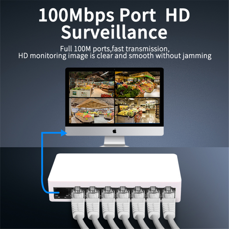 IENdepository-Mini commutateur réseau 5 8 ports 100 Mbps, Ethernet rapide avec Vlan 5V, alimentation pour caméra IP/routeur Wifi