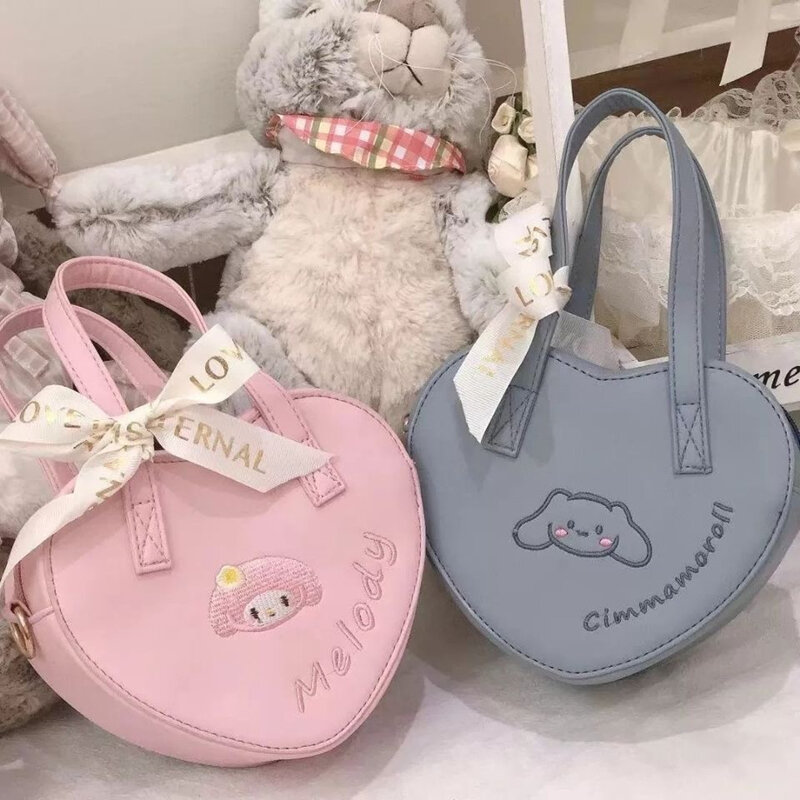 Sanrio Cinnamoroll PU Handbag My Melody Mochila Olá Kitty Side Kawaii Mochila Messenger Dual-use Kuromi saco de armazenamento