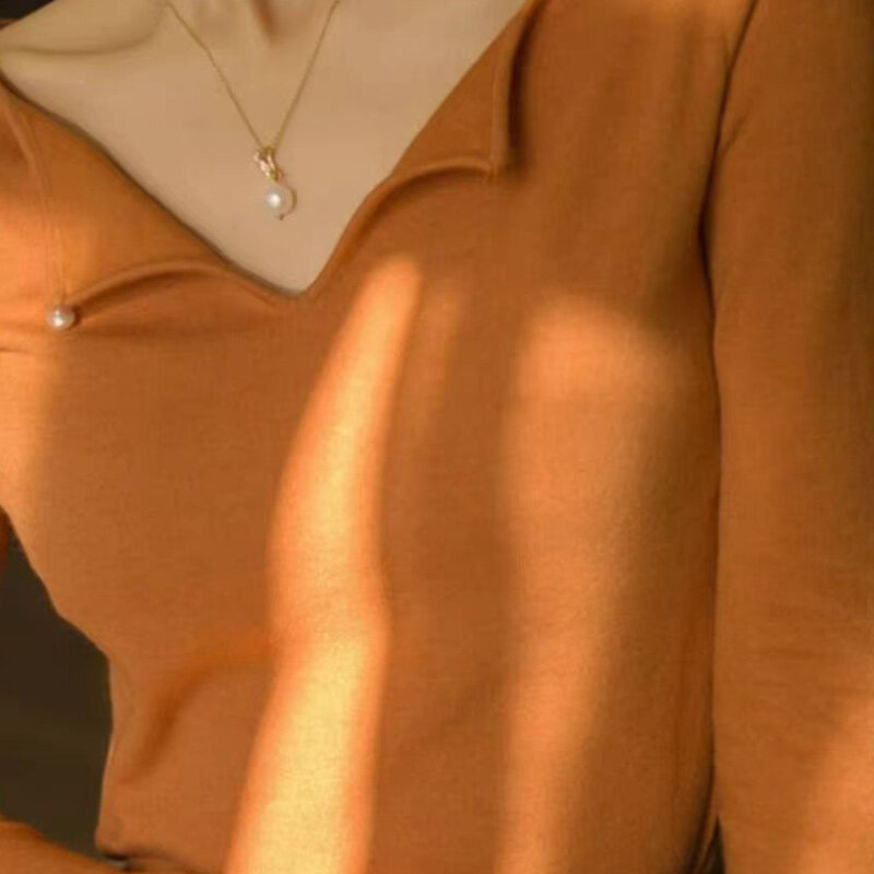 Женская рубашка с высокой талией, однотонная Свободная Повседневная офисная рубашка в Корейском стиле, топы с длинным рукавом и открытым воротником, Новинка лета 2024