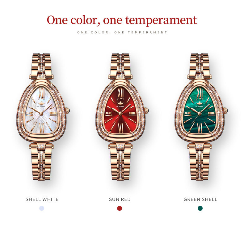 OUPINKE-Conjunto de Relógio de Diamante em Aço Inoxidável, Quartz Strap, Movimento Suíço, Sapphire Mirror, Ladies, 3192