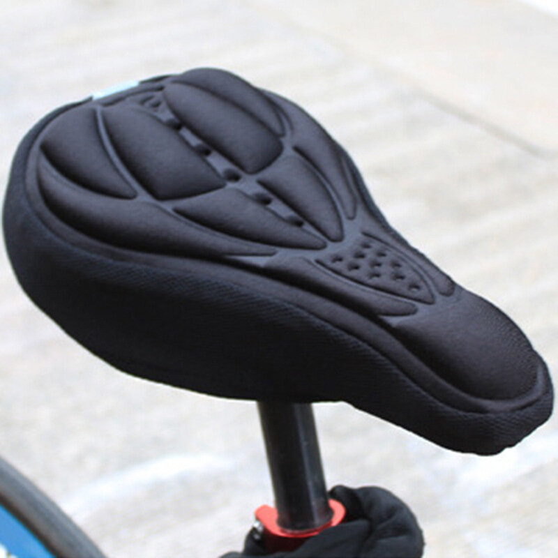 Sillín 3D para bicicleta, funda suave y cómoda, cojín de espuma, accesorios de ciclismo