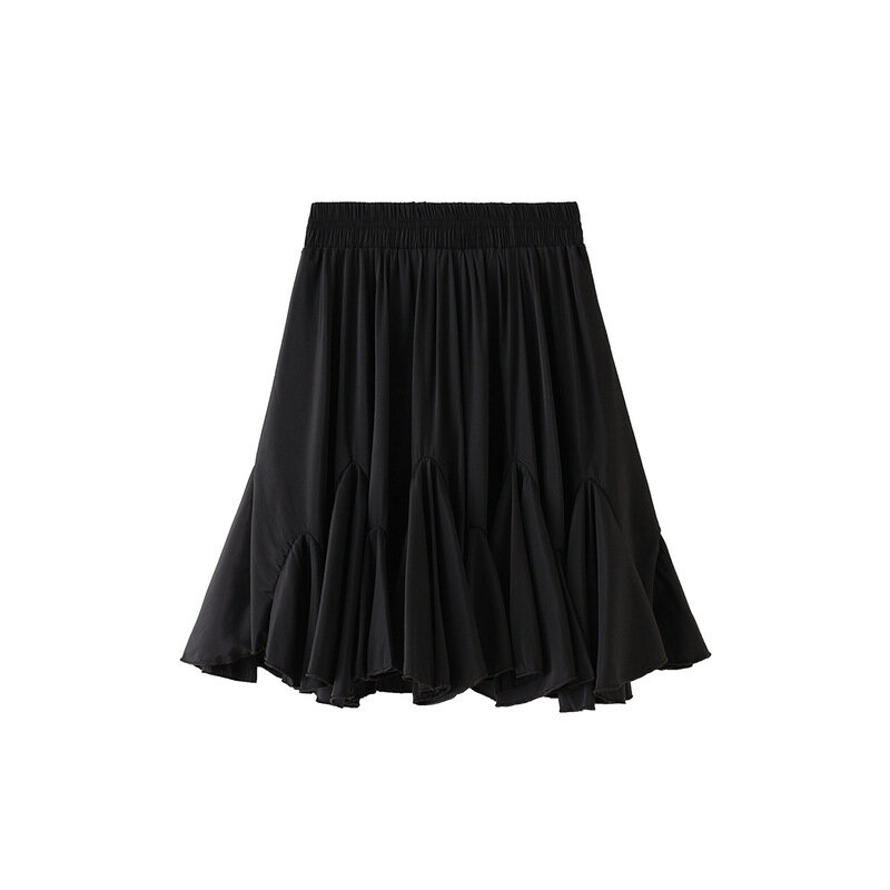White ruffled skirt female summer 2024 new irregular fairy short skirt pleated skirt