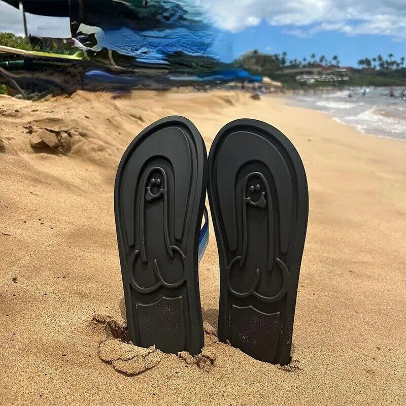 Sandal jepit Penis kreatif dewasa, sandal jepit pantai, sandal jepit Penis tersembunyi, 1, sandal cepat kering, menyenangkan