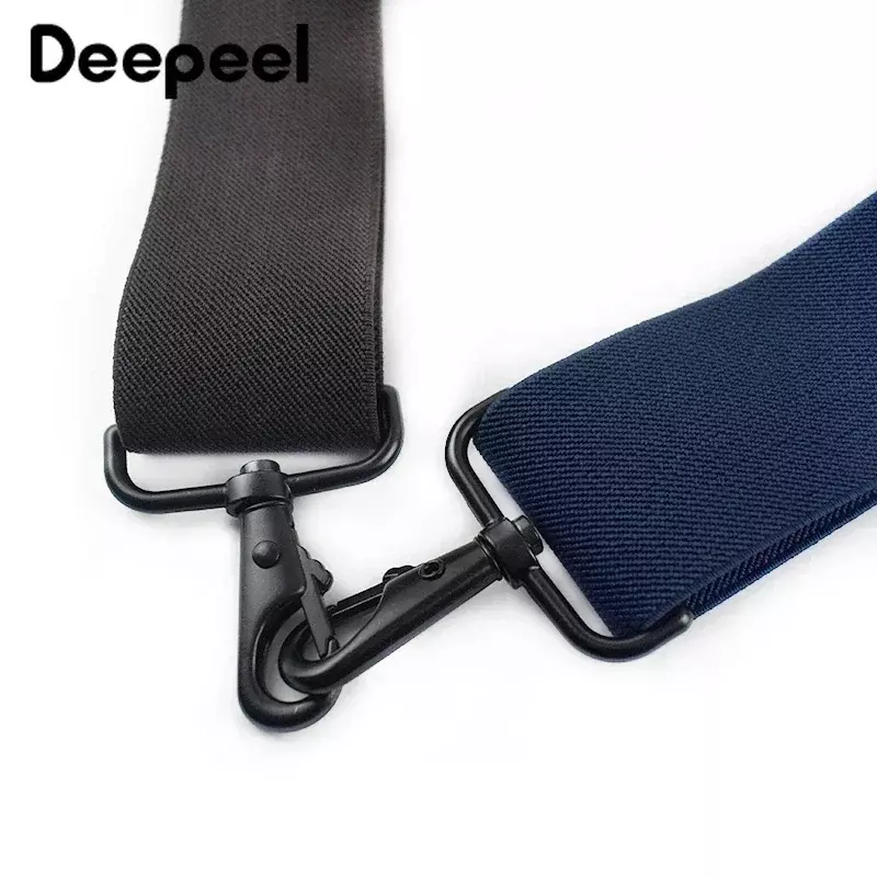1Pc Deepeel 5*120cm New Fashion Wide Men's Suspender Pants Black Hook Buckle 4 Clip Stretch Male Jockstrap Work Braces Accessory