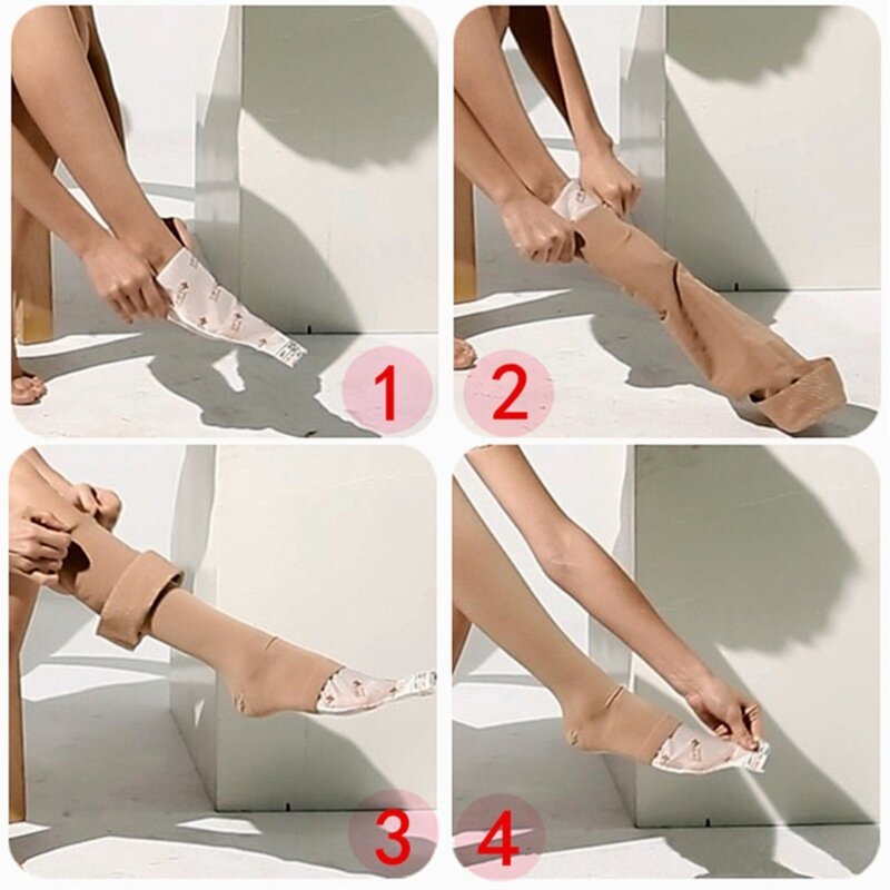 Calza a compressione a punta aperta per applicatore calze antiscivolo da 10 pezzi Easy Slide per aiutare anziani, disabili