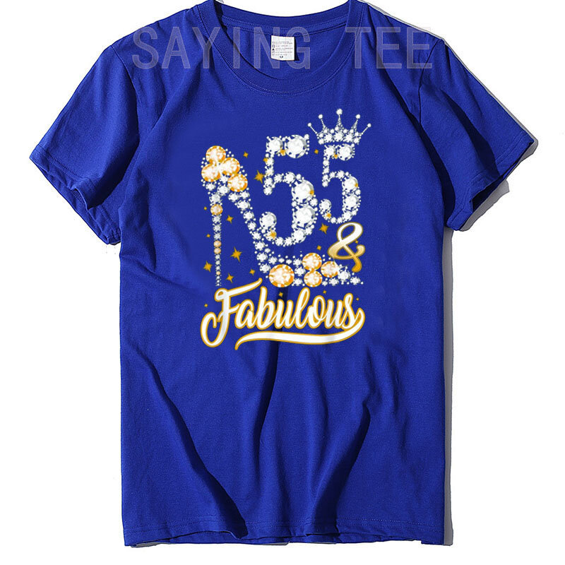 Camiseta gráfica con estampado de corona de diamantes, ropa estética para mamá, 55 y 55 años