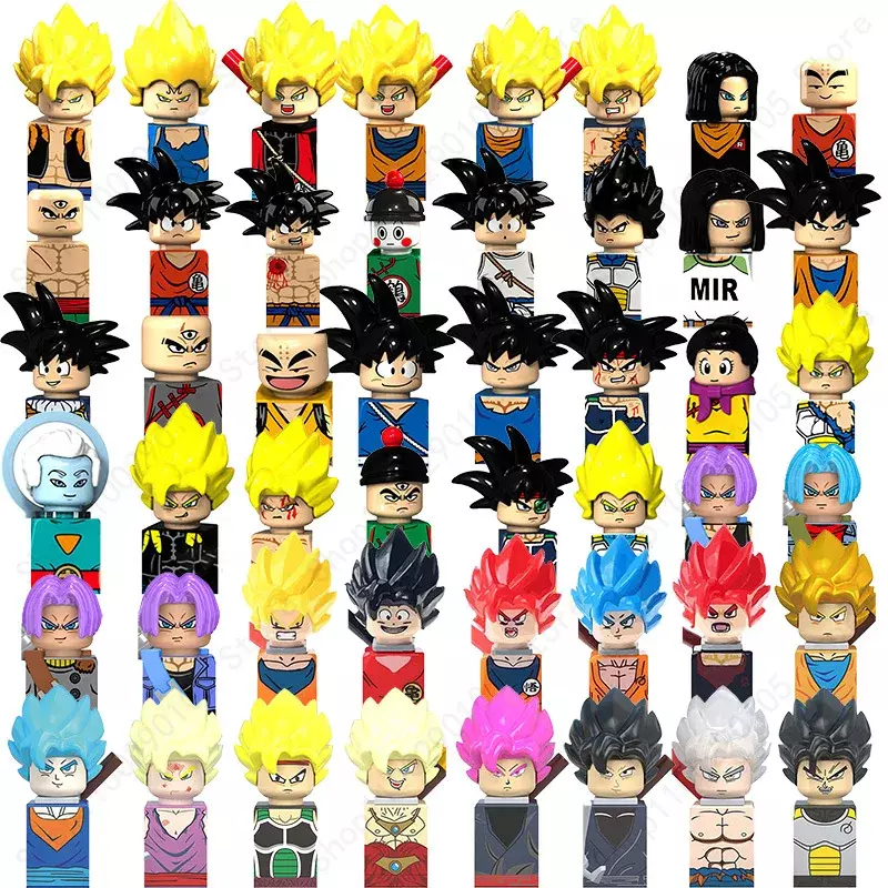 50-stylowe mini figurki akcji Dragon Ball Z Tien Shinhan Vegeta IV Trunks Son Goku Goten Gohan KT1007 WM6029 Klocki