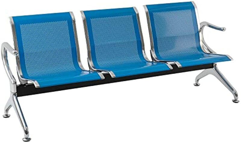 Waiting Room Chair with Arms 3-Seat Airport Reception Bench for Business Hospital Market