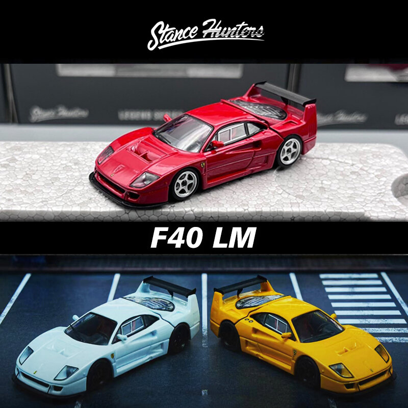 SH In magazzino 1:64 F40 LM cofano aperto Diecast Diorama collezione di modelli di auto In miniatura Carros Toys Stance Hunters