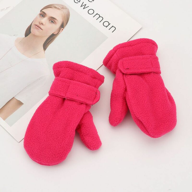 1-7 Years Toddler Infant Winter Mittens Lined with Fleece Easy-on Baby Boy Girls Warm Thick Gloves Outdoor Hand Warmers