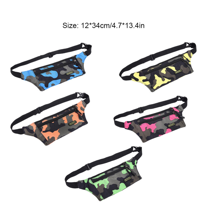 Portable And Durable Money Waist Belt   For Travel Secure Lock Polyester Boys Girls Kids Comouflage Fanny Pack Camouflage orange