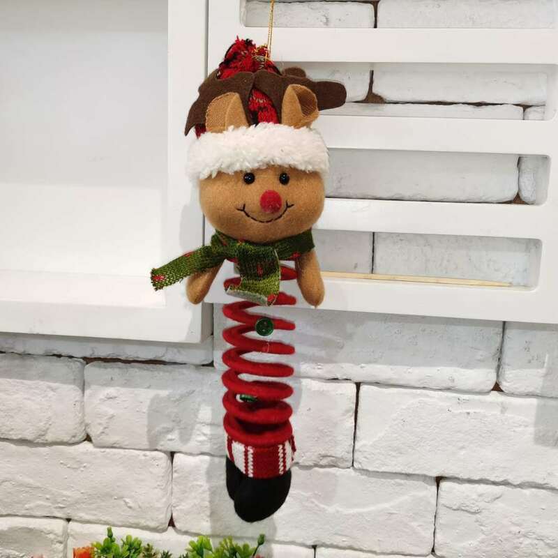Papai noel natal boneca elk enfeites de natal pingente árvore de natal decorativo poducts swing primavera pés boneca presentes brinquedos