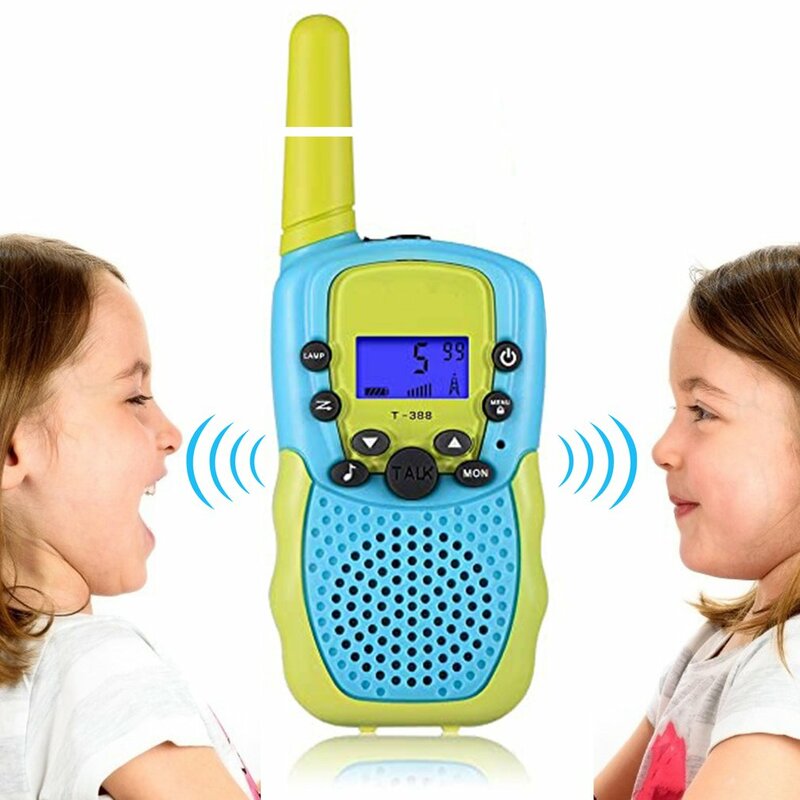 1 pc t388 crianças walkie talkie 8 canais lcd vox tela de longa distância 3km para 3-12 anos de idade meninos