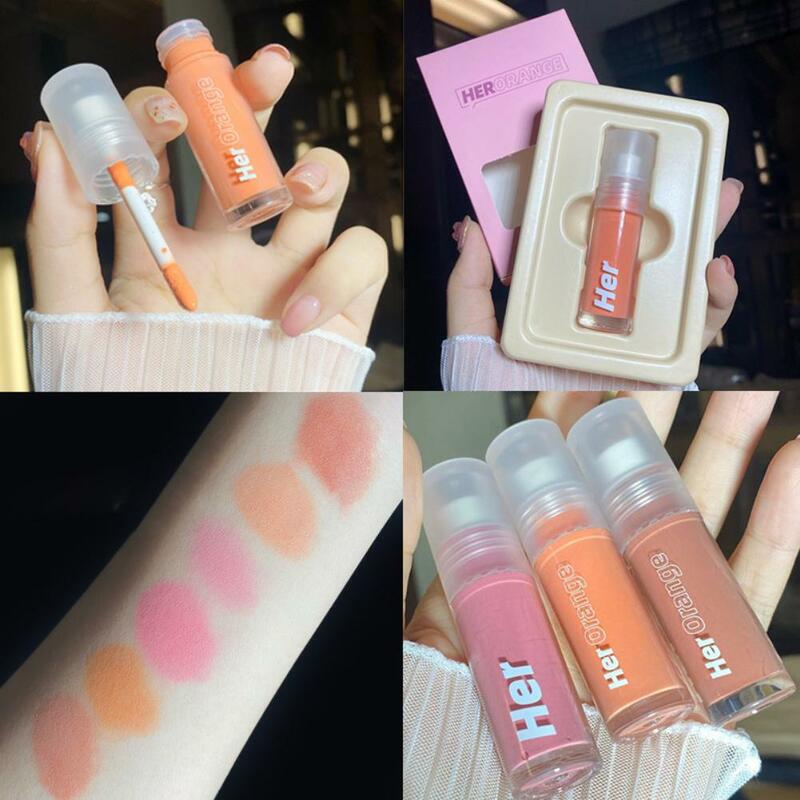 Matte Liquid Powder Blusher Mousse Peach Cream Outline Cosmetics Colored Rough Makeup Blush Cheek Waterproof Shadow Face H2C9