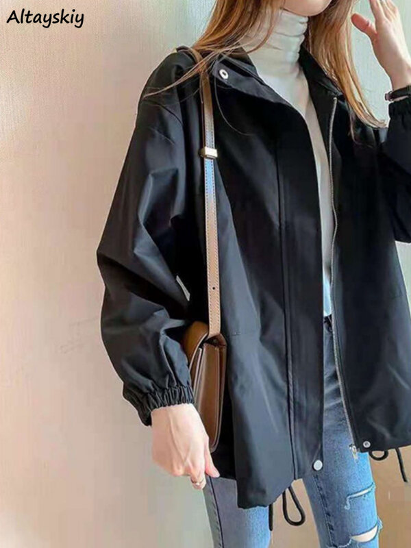 Basic Jackets Women Fashion New Outerwear Casual Vintage Spring Young Girl Hot All-match Ropa De Mujer Office Lady Ulzzang Chic
