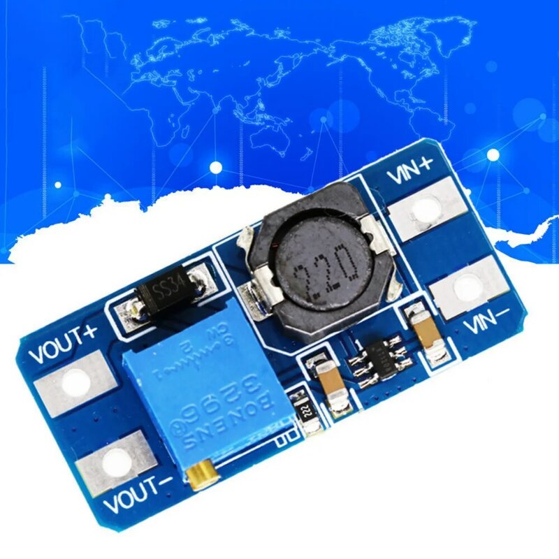 DC-DC Booster Module 2A Booster Board Input 3V/5V Turn Up 5V/9V/12V/24V Adjustable MT3608