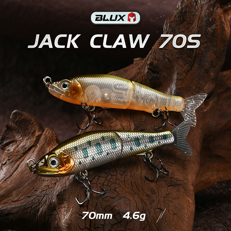 BLUX JACK CLAW 70S 조인트 스윔베이트 70mm 4.6g, 가라앉는 미노우 워블러 낚시 루어 인공 하드 미끼, 파이크 배스 송어용