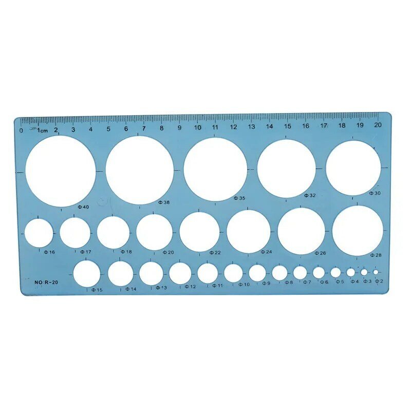 1 Pcs Plastic Template Ruler Students Rectangle Shape Great Circle Template Ruler  School Stationery Supply